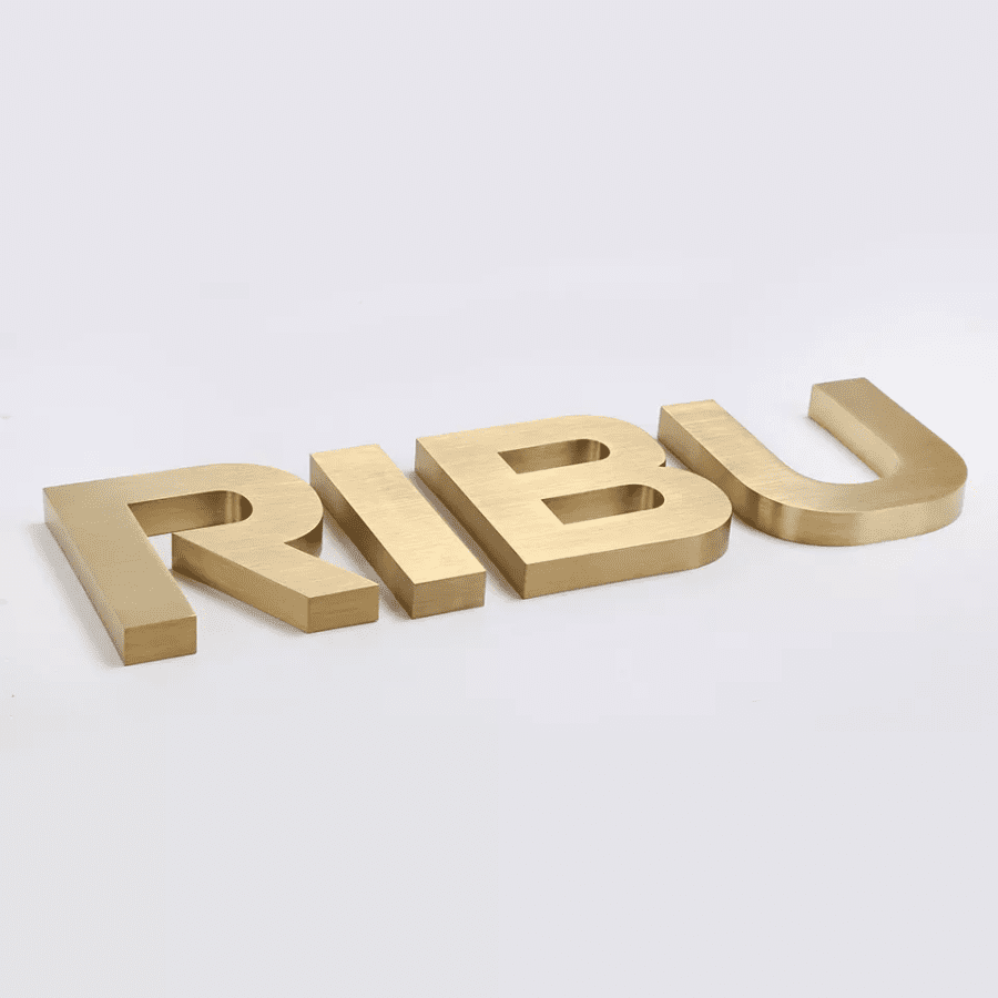 3D Custom Gold Metal Letter Logo Sign